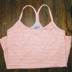 Gap Body Athletic Tank Top Striped Orange & Grey S
